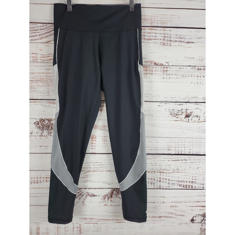 Adidas Athletic Leggings L Womens High Rise Pull On Skinny Leg Logo